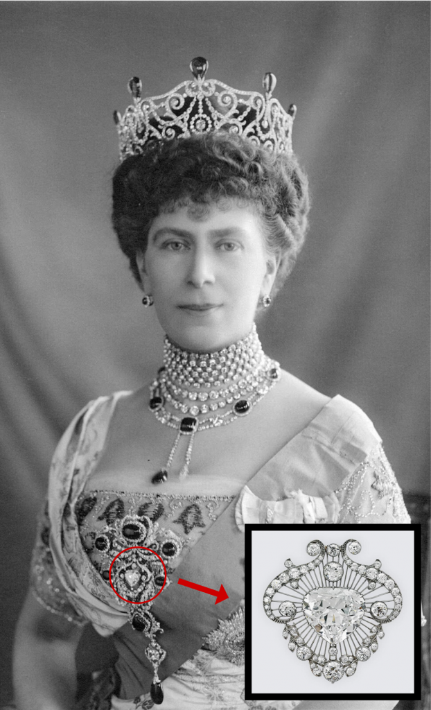 Imagem da Rainha Maria de Teck  usando diamante Cullinan no stomacher